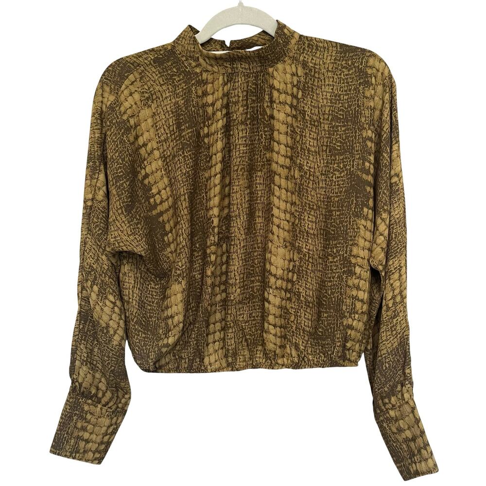 Vtg Y2K Maison d'Amelie Croc Print Womens Top Sz S Mob Wife Vampy 90s Whimsigoth